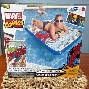 Spider-Man America Inflatable Pool Raft Comic Book Float 60" x 40"‎ – NEW